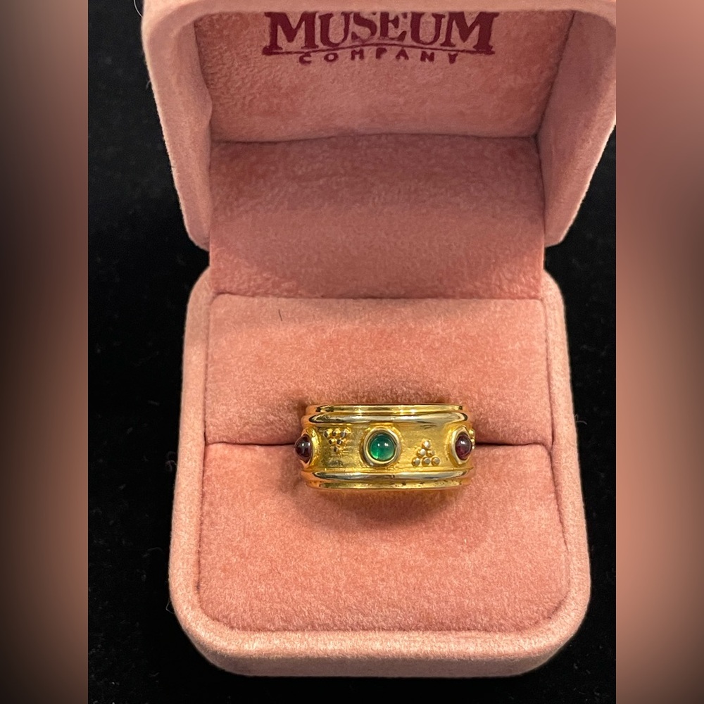 Vintage Byzantine Style Multi-Gemstone Band Ring from The Museum Company - Picture 6 of 7